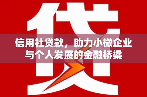 淡水信用社贷款，助力小微企业与个人发展的金融桥梁