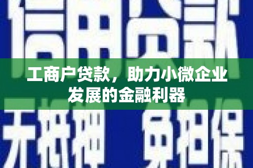 淡水工商户贷款，助力小微企业发展的金融利器