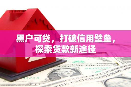 淡水黑户可贷，打破信用壁垒，探索贷款新途径