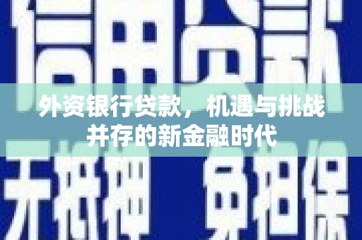 淡水外资银行贷款，机遇与挑战并存的新金融时代
