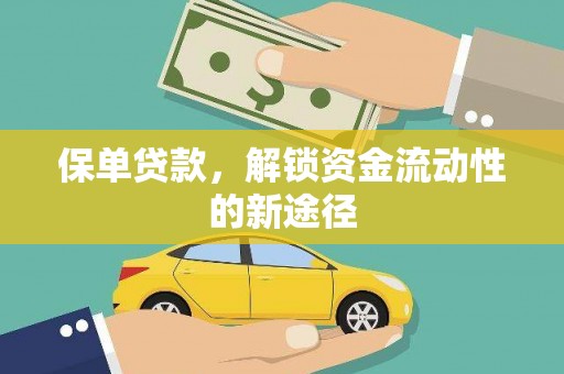 淡水保单贷款，解锁资金流动性的新途径