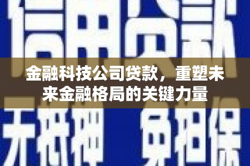 淡水金融科技公司贷款，重塑未来金融格局的关键力量