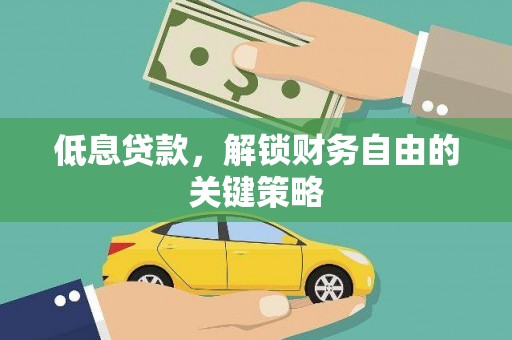 淡水低息贷款，解锁财务自由的关键策略