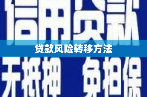 淡水贷款风险转移方法