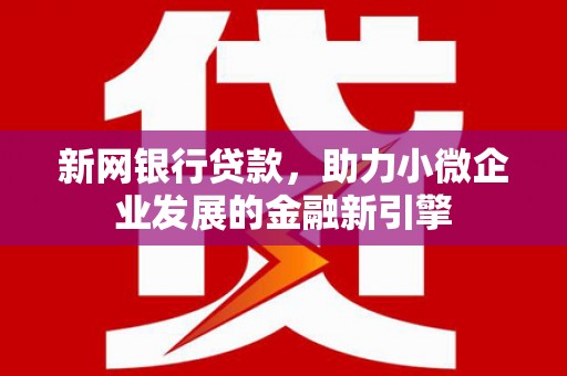 淡水新网银行贷款，助力小微企业发展的金融新引擎