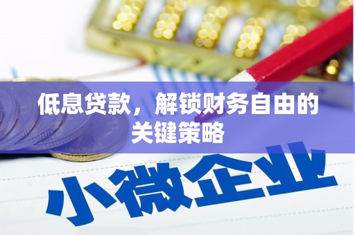 淡水低息贷款，解锁财务自由的关键策略