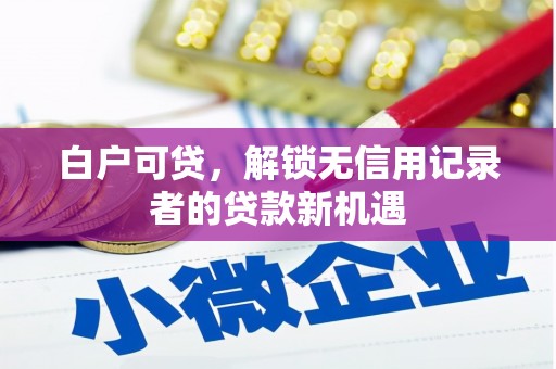 淡水白户可贷，解锁无信用记录者的贷款新机遇