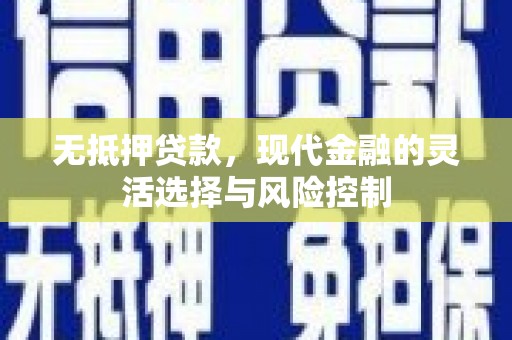 淡水无抵押贷款，现代金融的灵活选择与风险控制
