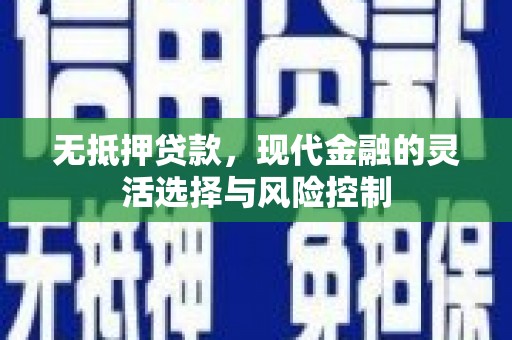 淡水无抵押贷款，现代金融的灵活选择与风险控制