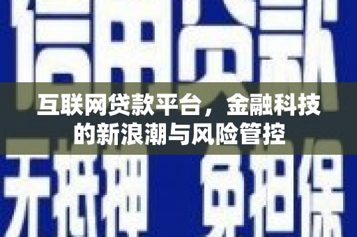淡水互联网贷款平台，金融科技的新浪潮与风险管控