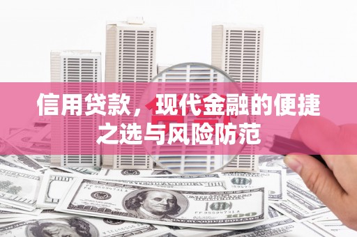 淡水信用贷款，现代金融的便捷之选与风险防范