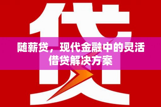 淡水随薪贷，现代金融中的灵活借贷解决方案