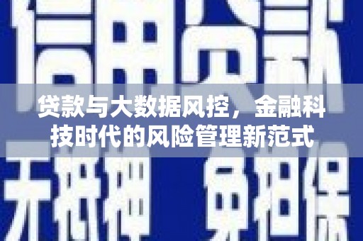 淡水贷款与大数据风控，金融科技时代的风险管理新范式