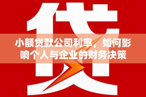 淡水小额贷款公司利率，如何影响个人与企业的财务决策