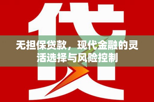 淡水无担保贷款，现代金融的灵活选择与风险控制