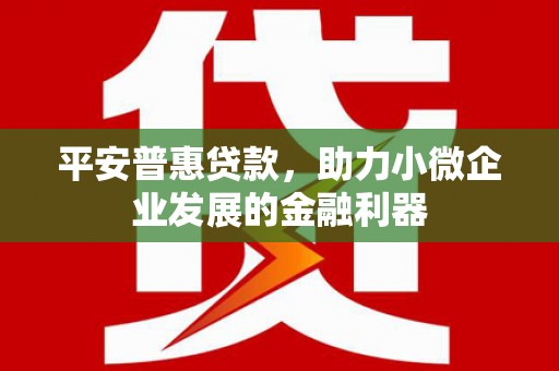淡水平安普惠贷款，助力小微企业发展的金融利器