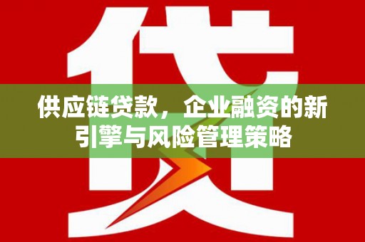 淡水供应链贷款，企业融资的新引擎与风险管理策略