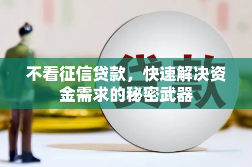 淡水不看征信贷款，快速解决资金需求的秘密武器