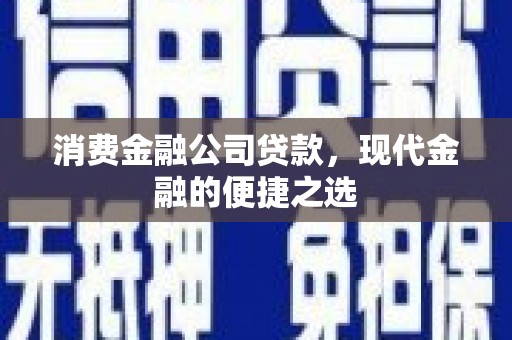 淡水消费金融公司贷款，现代金融的便捷之选