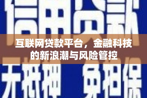 淡水互联网贷款平台，金融科技的新浪潮与风险管控