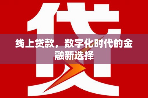 淡水线上贷款，数字化时代的金融新选择